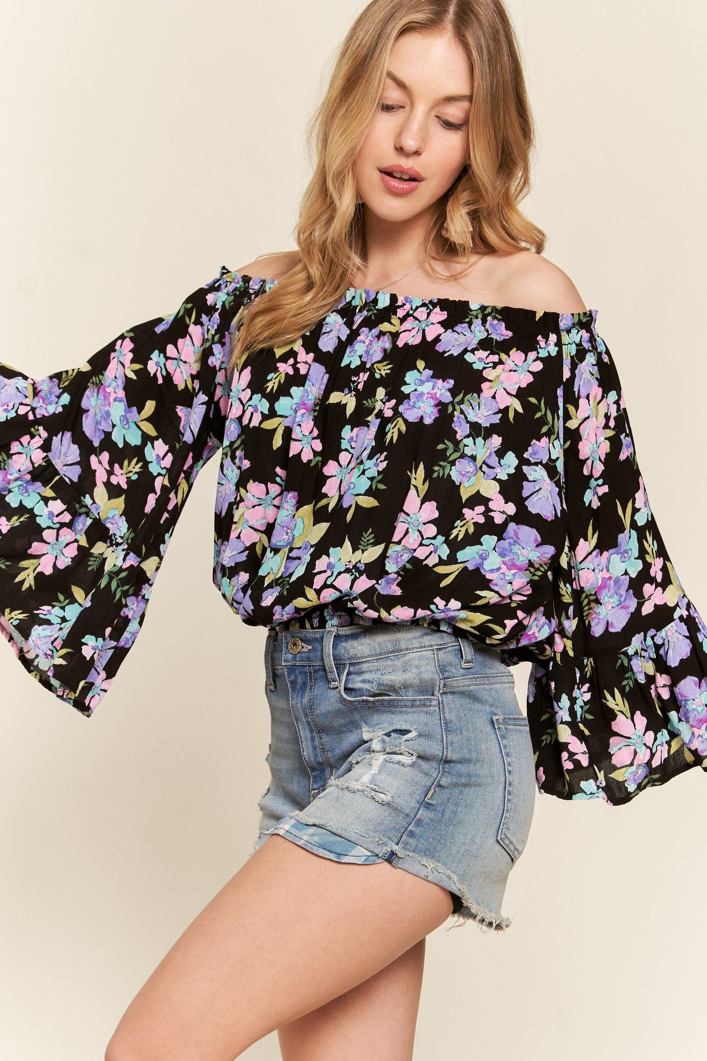 Off Shoulder Floral Top