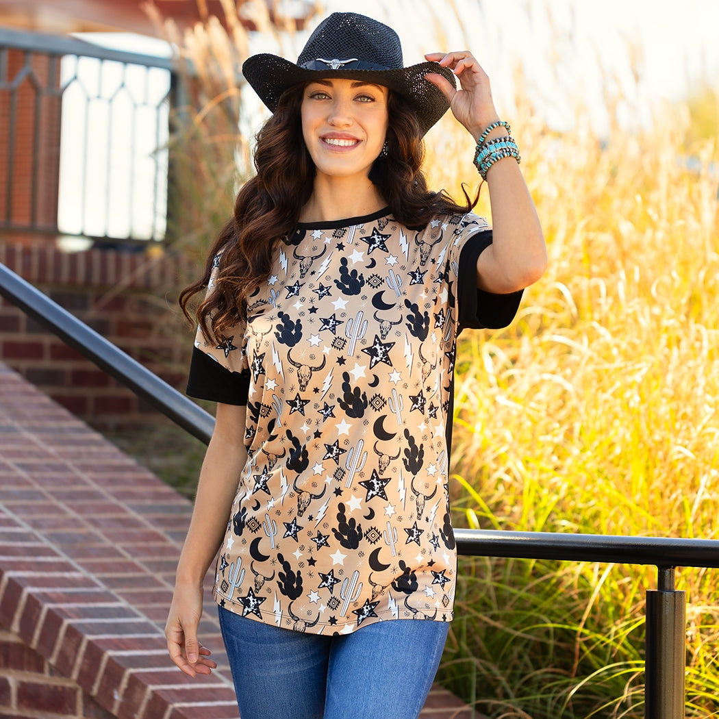 Western Print Top