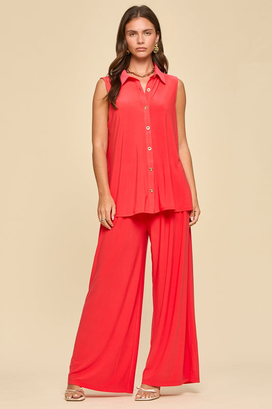Orange Red Resort Wear Set