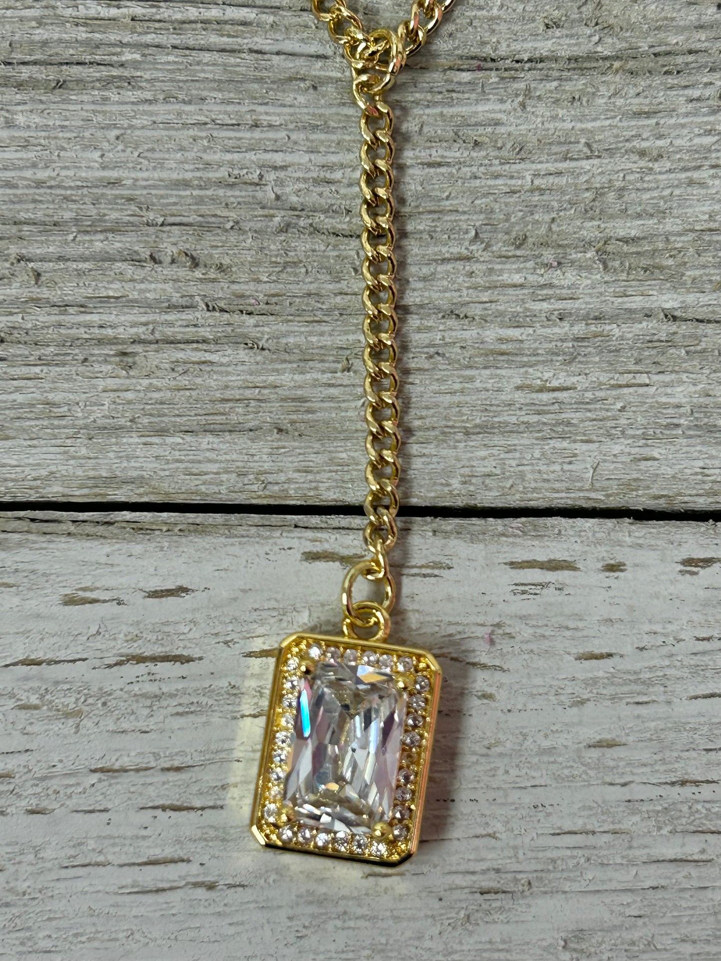 Layered Crystal Pendant Necklace