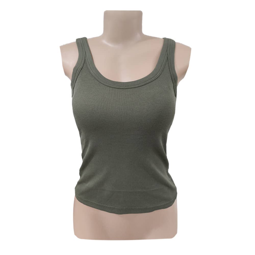 Essential Rib Top with Built in Bra