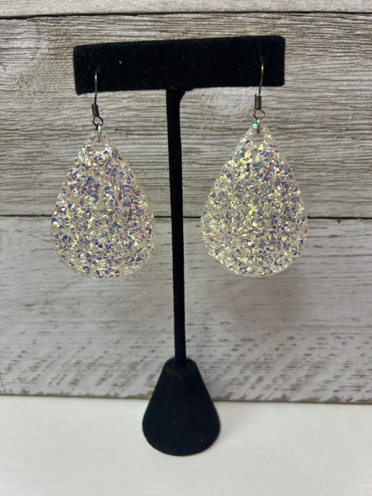 Ice Queen Teardrop Resin Earrings
