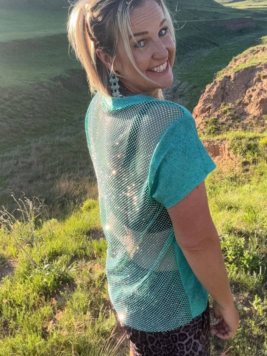 Hit The Backroads Rhinestone Top