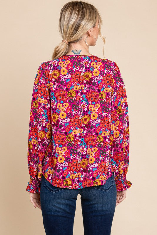 Magenta Floral Top