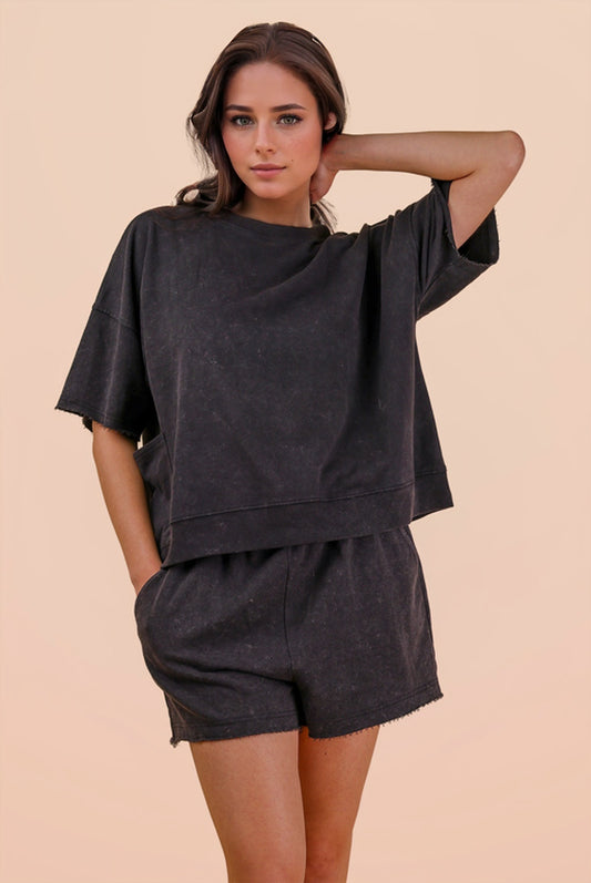 Mineral Washed Knit Set