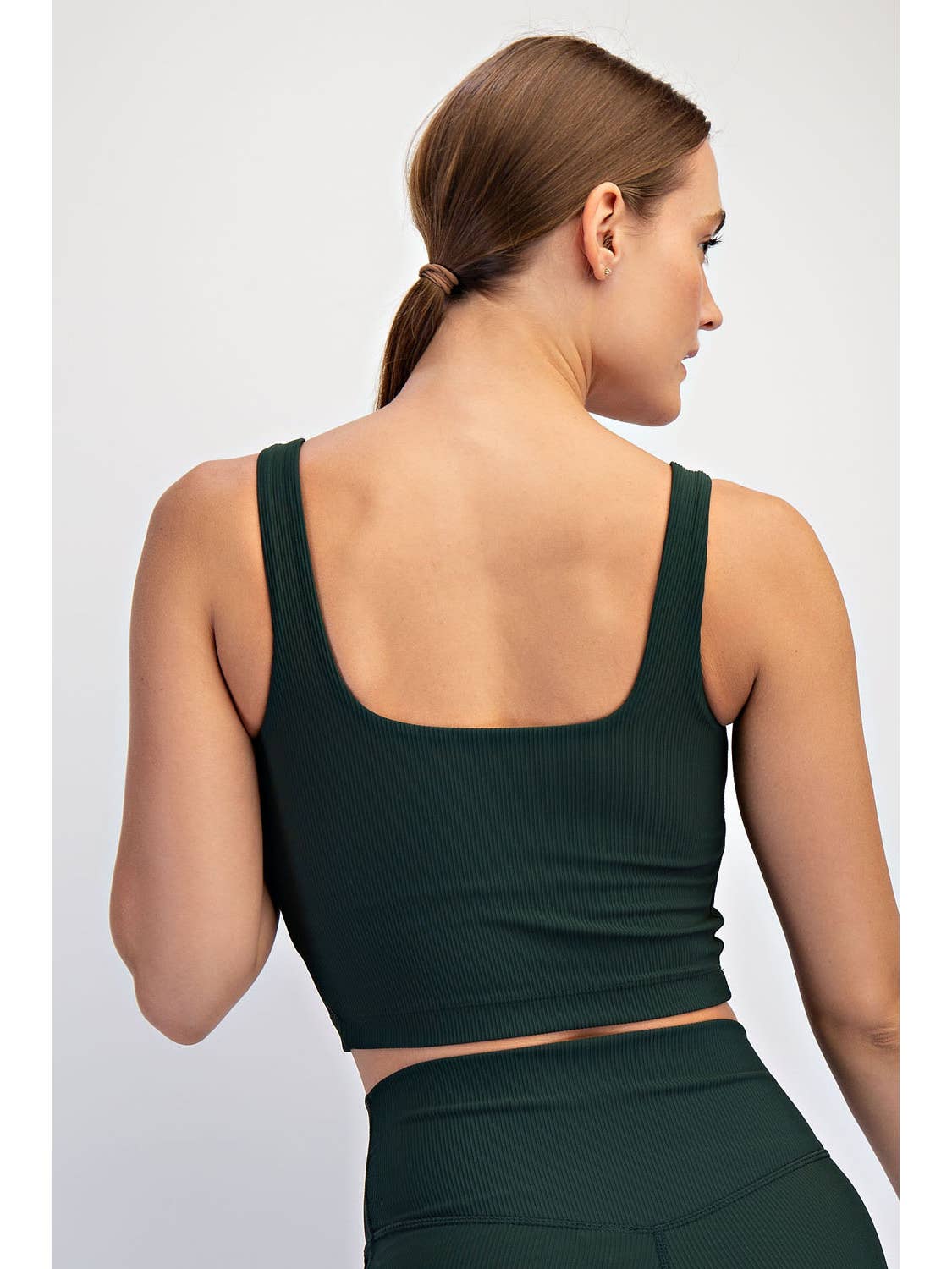 Ribbed Square Neck Athletic Wear Crop Top