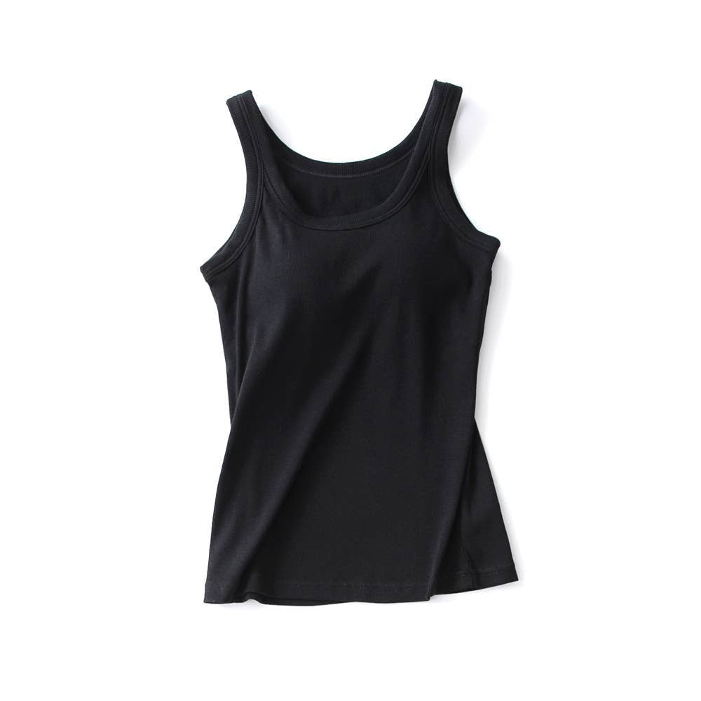 Essential Rib Top with Built in Bra