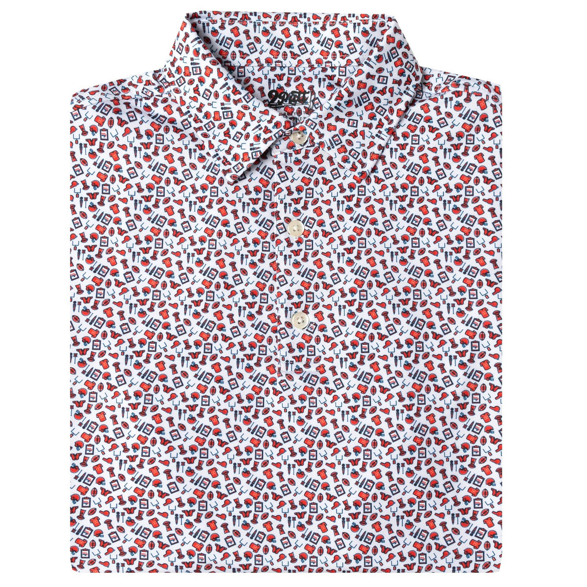 White Football Polo 2Putt