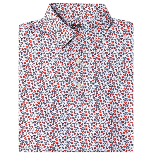 White Football Polo 2Putt