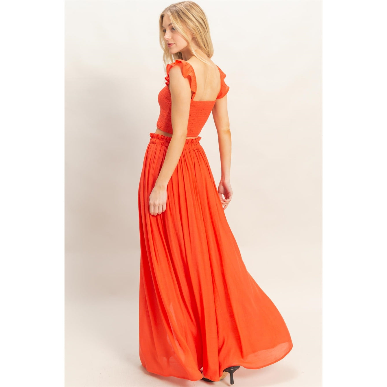 Smocked Top & Maxi Skirt Set