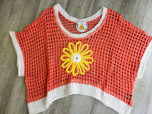 Coral Floral Sweater Top