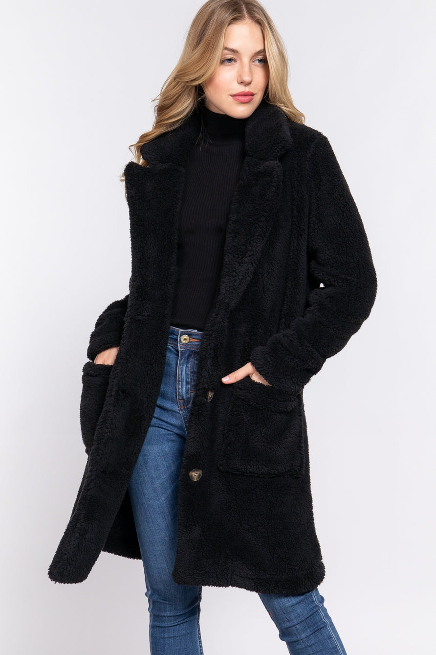 Black Sherpa Coat