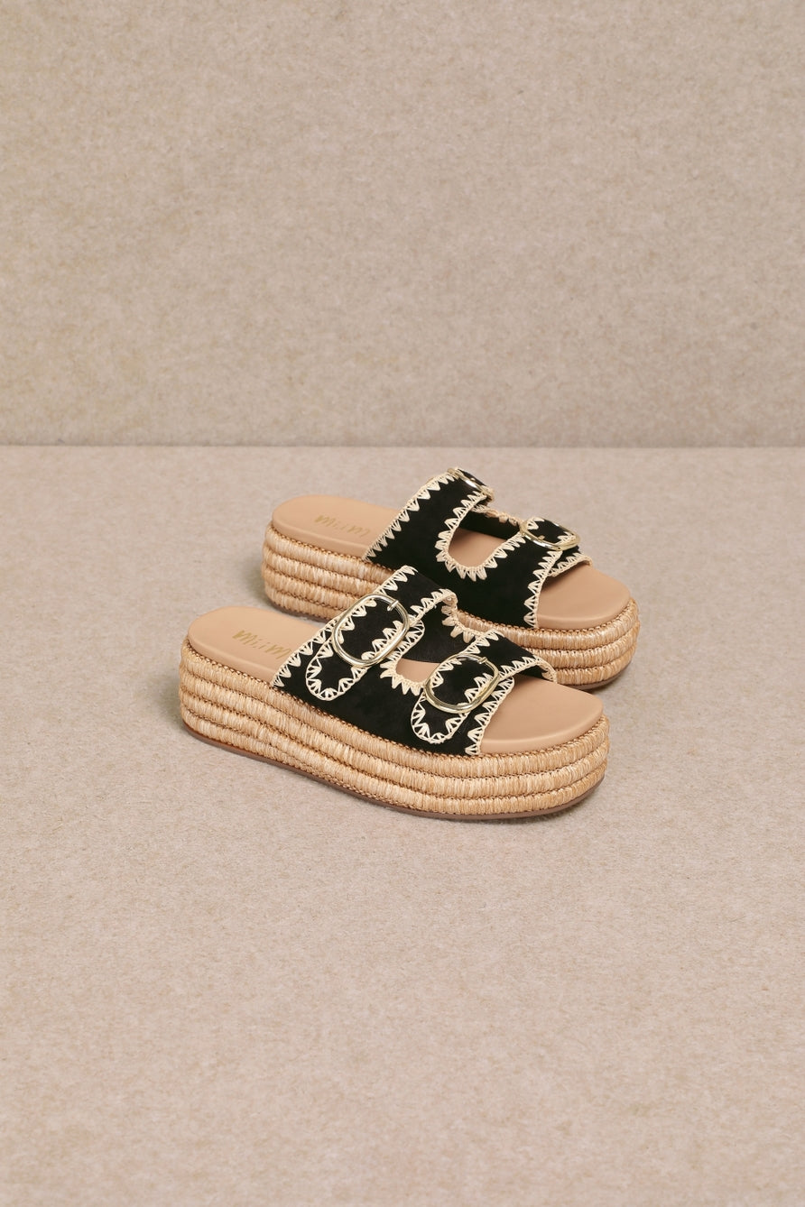 Crochet Edge Strap Chunky Sandal