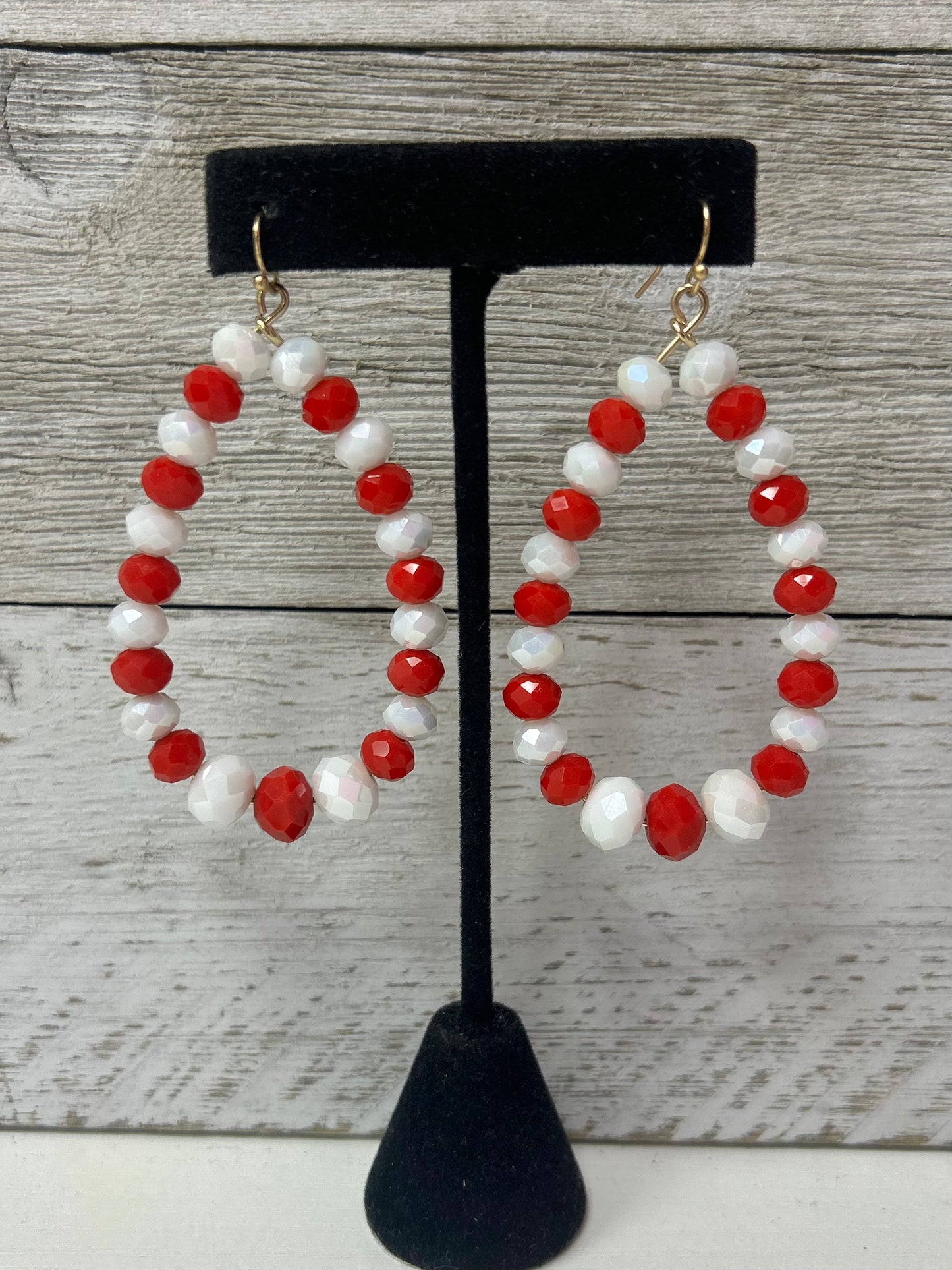 Beveled Bead Teardrop Earrings