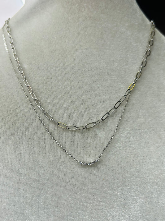 Paperclip Chain Layered Necklace