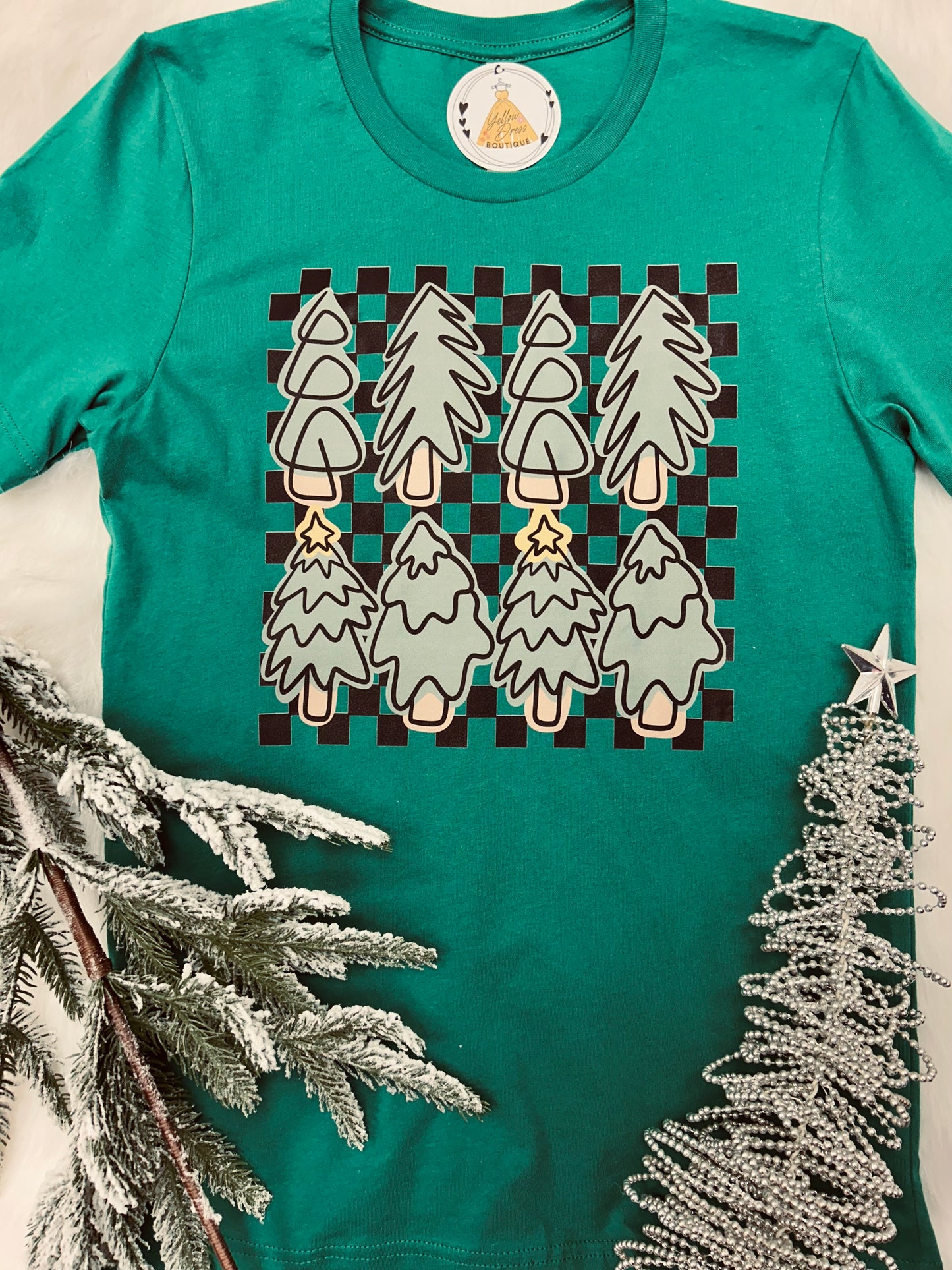 Checkered Christmas Tree Shirt