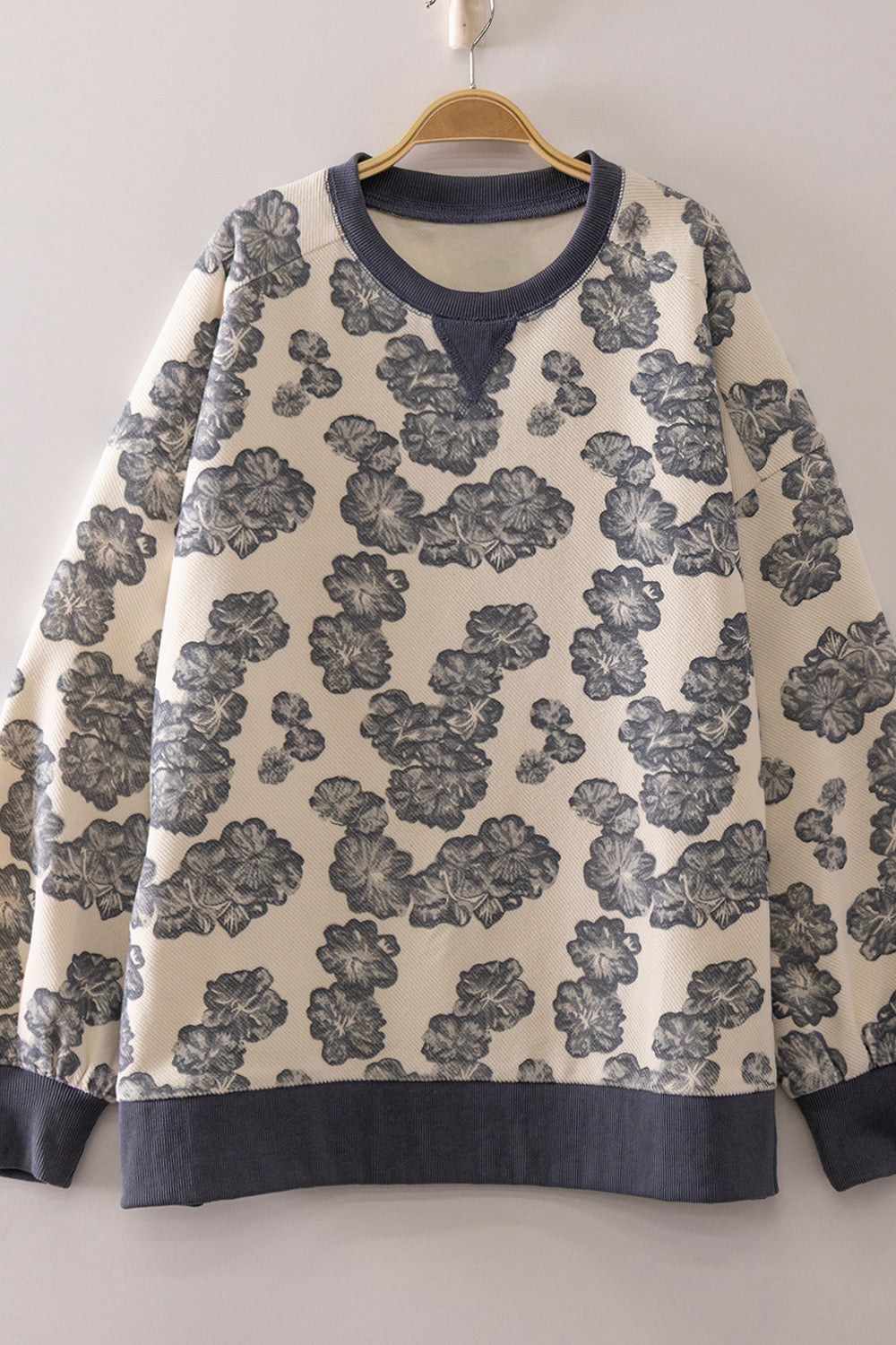 Denim Floral Crewneck