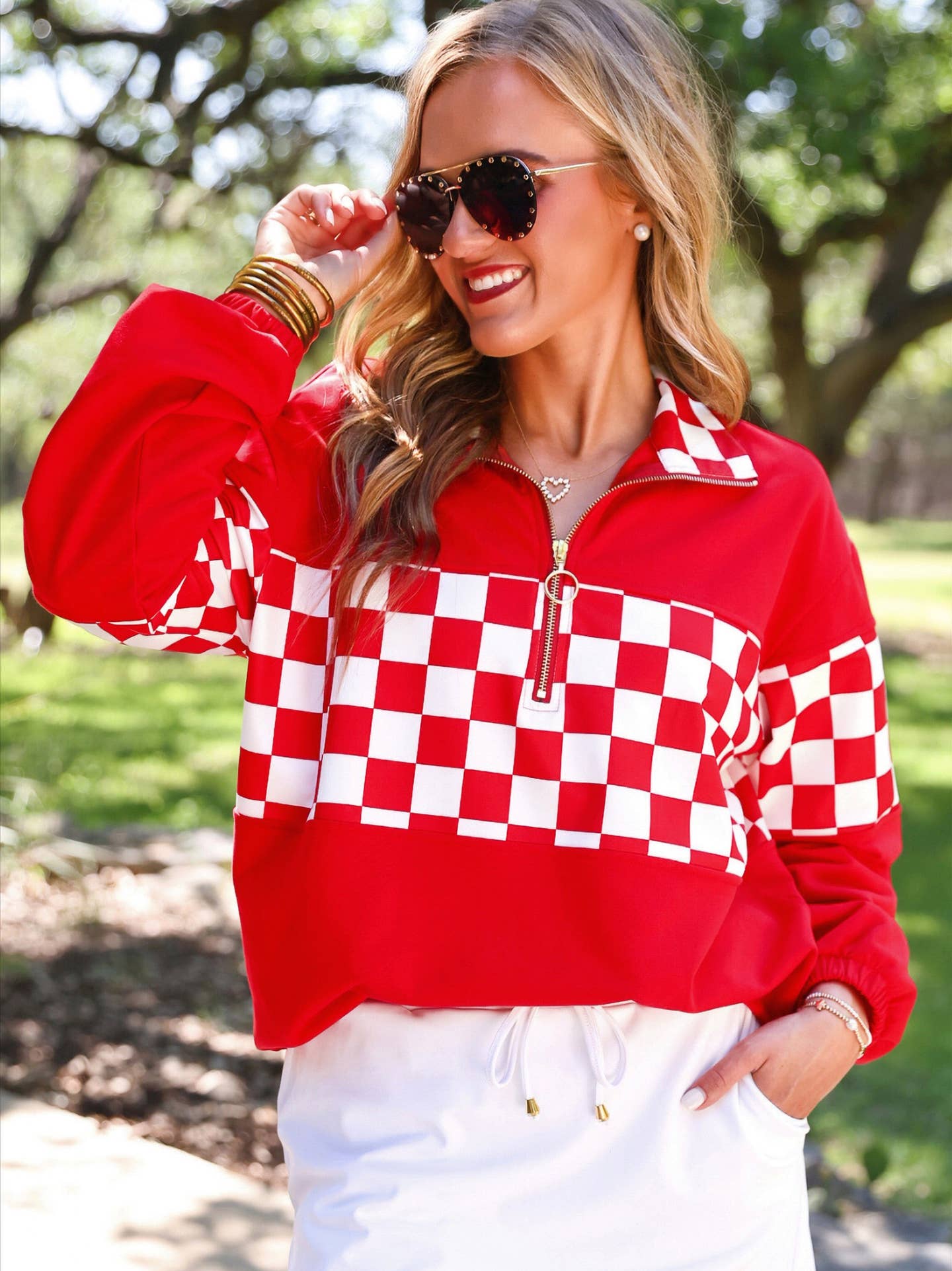End Zone Checkered Pullover