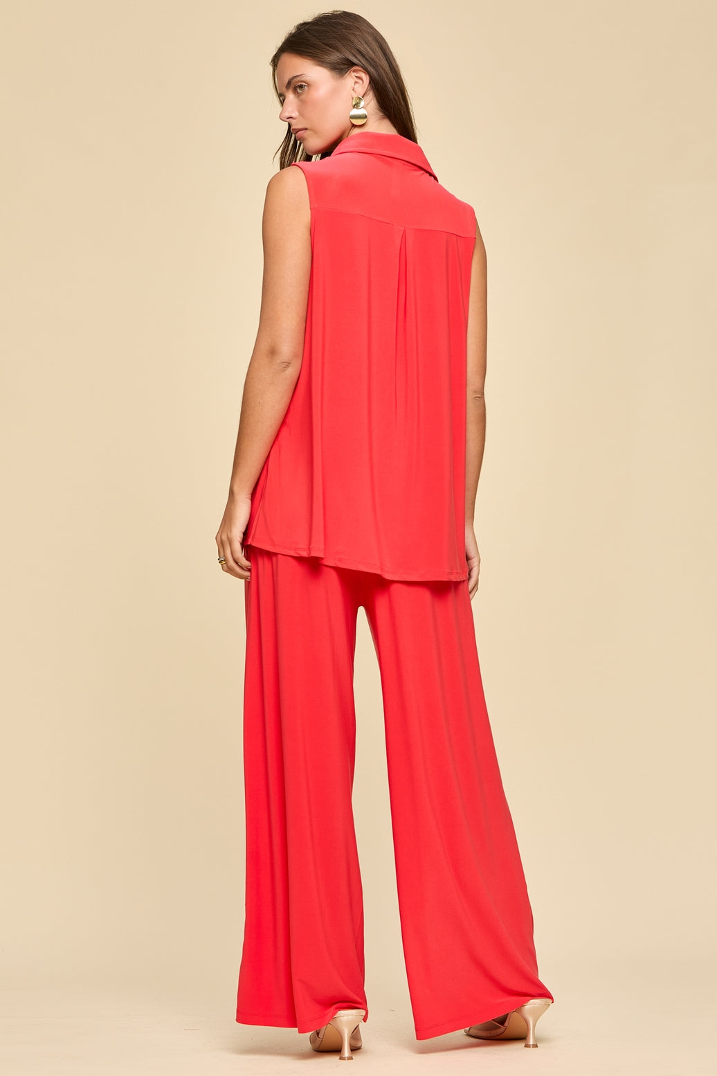 Orange Red Resort Wear Set