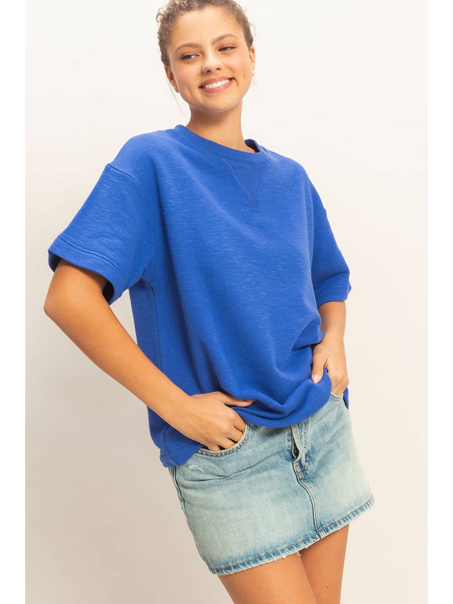Cobalt Crew Neck Top