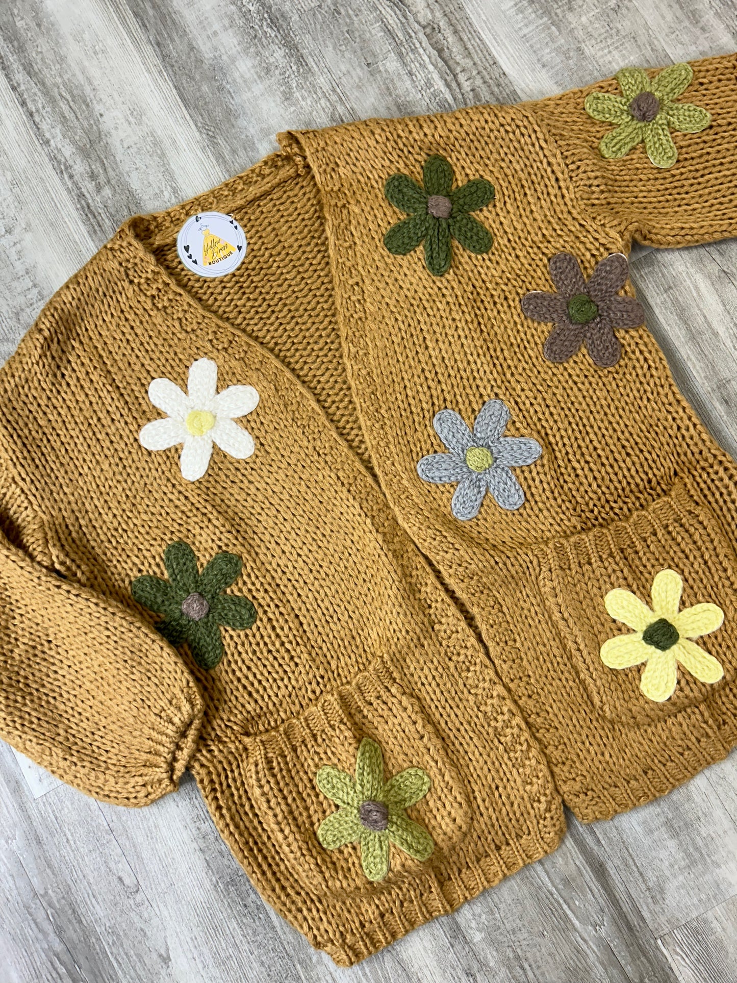 Floral Patched Sweater Cardigan