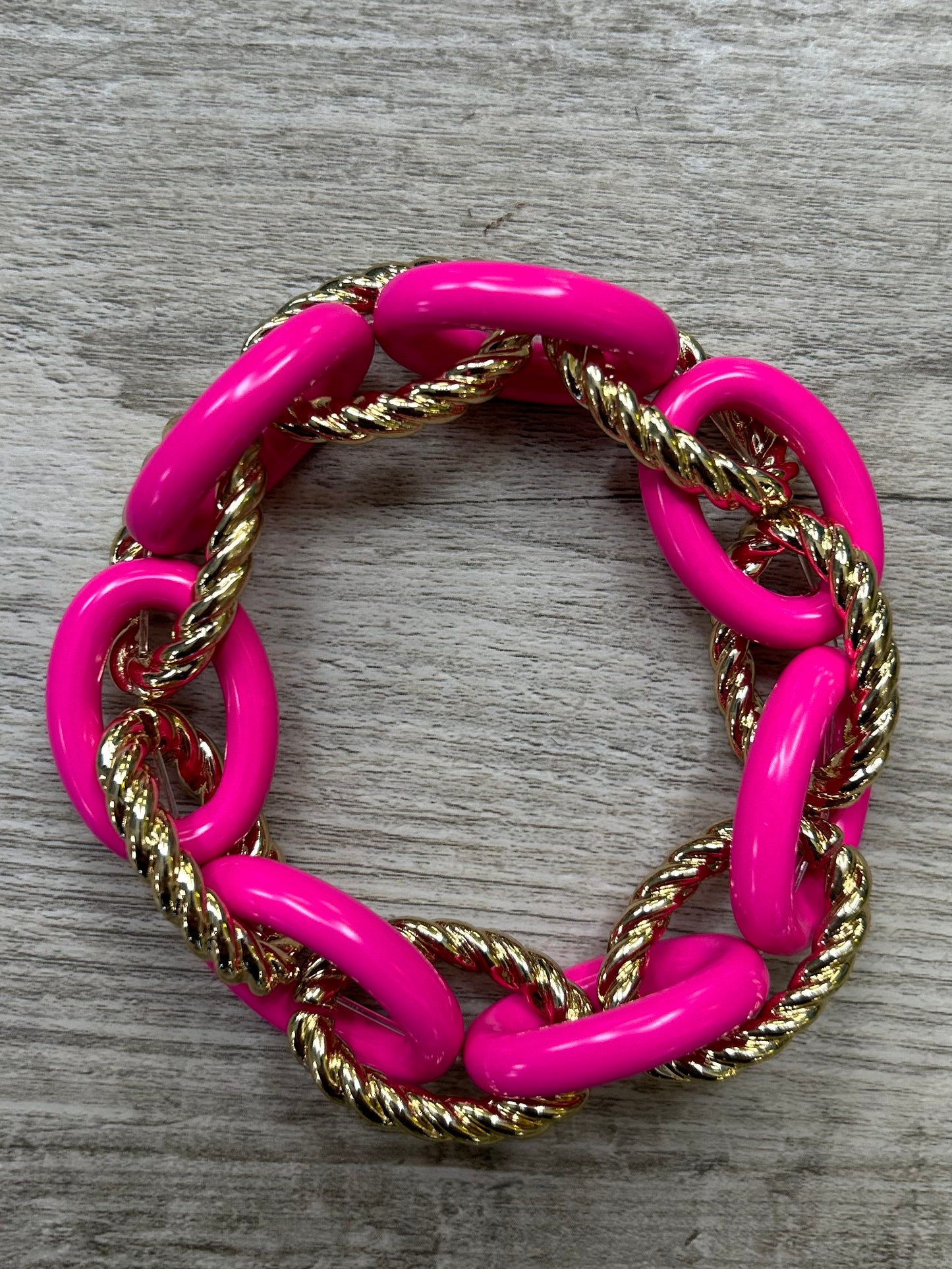 Large Color & Gold Link Bracelets