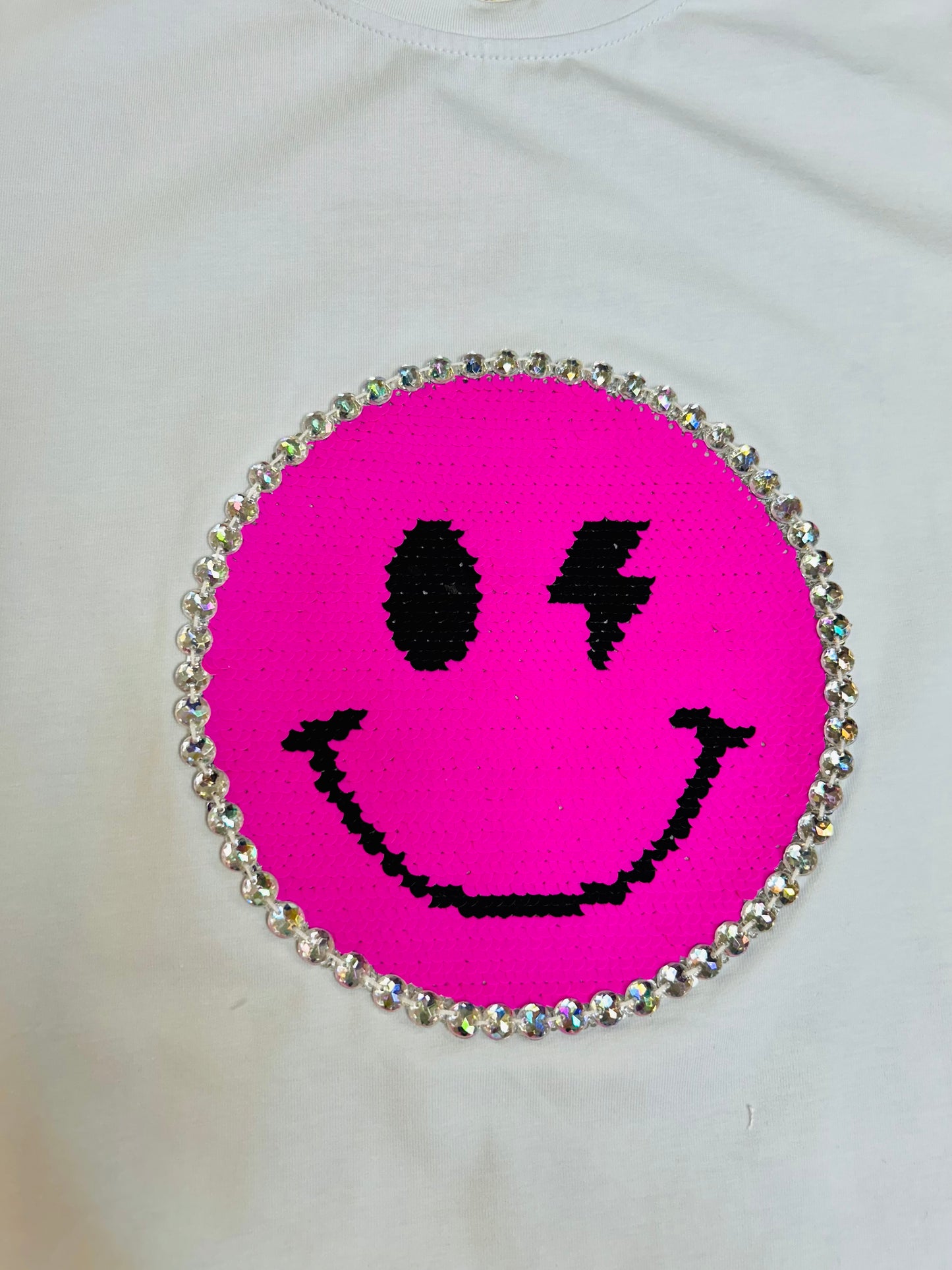 Smiley Patched Sequins Shirt