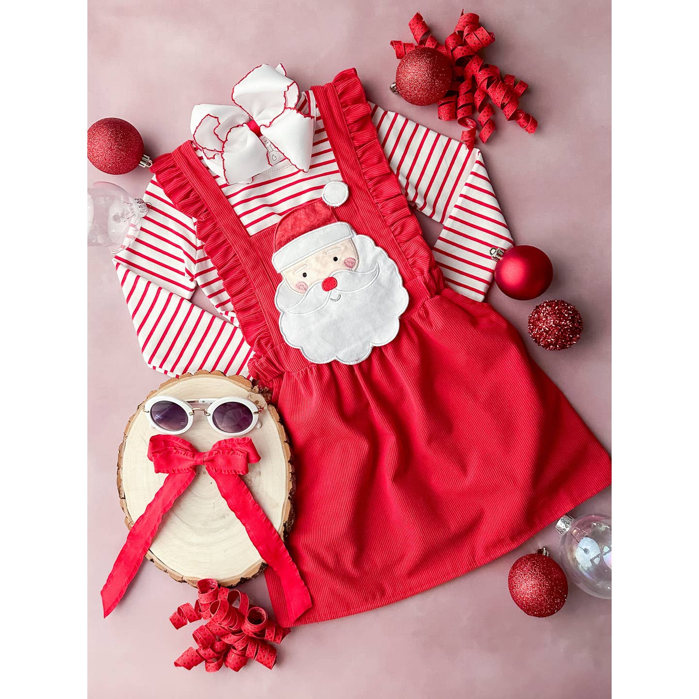 Kids Santa Suspender Dress Set