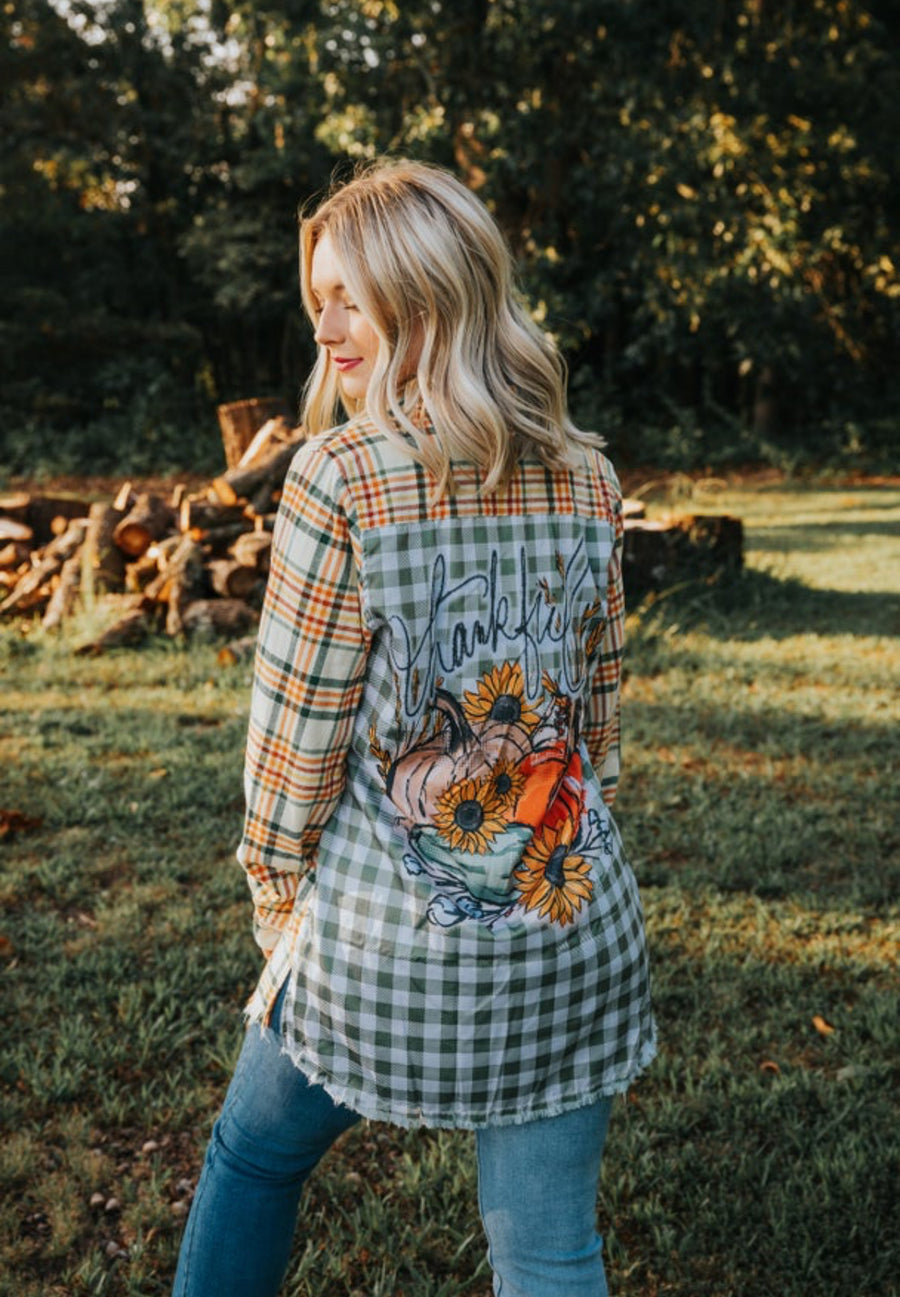 Fall Silk Thankful Flannel