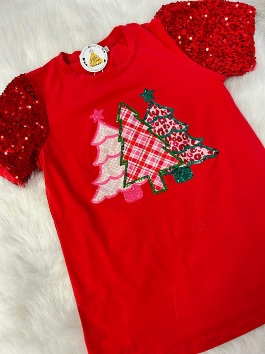 Festive Forest Sequin Christmas Top