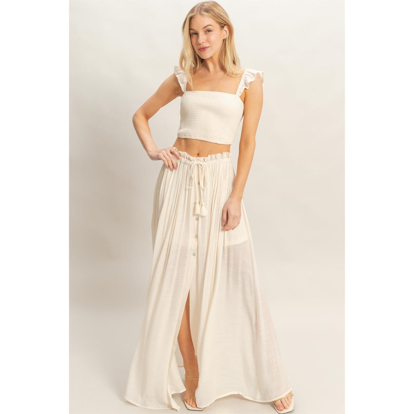Smocked Top & Maxi Skirt Set