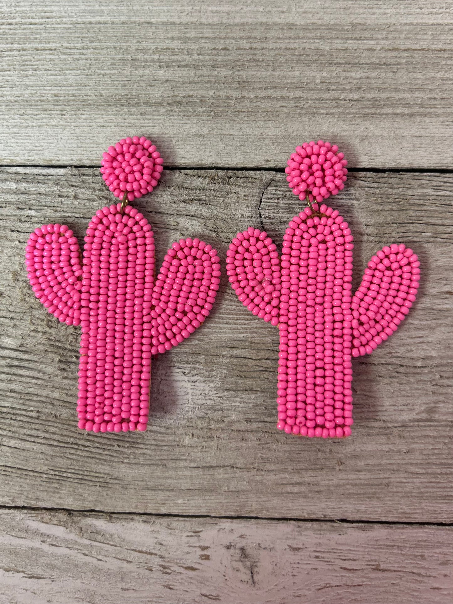 Seed Bead Earrings Cactus