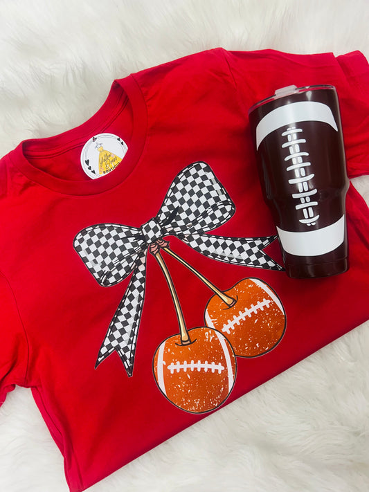 Cherry Football Tee