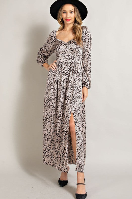 Classy Silk Long Sleeve Maxi