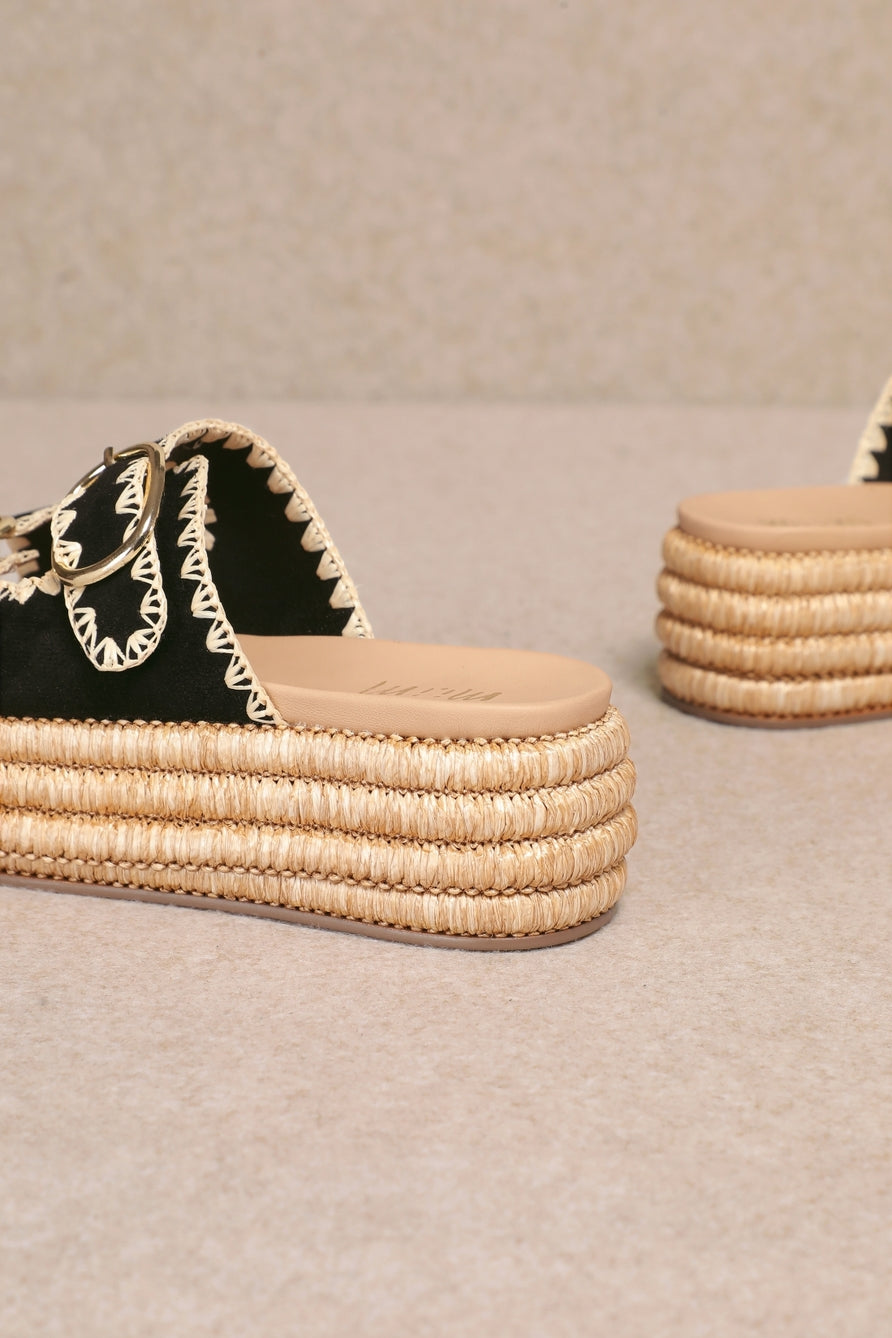Crochet Edge Strap Chunky Sandal