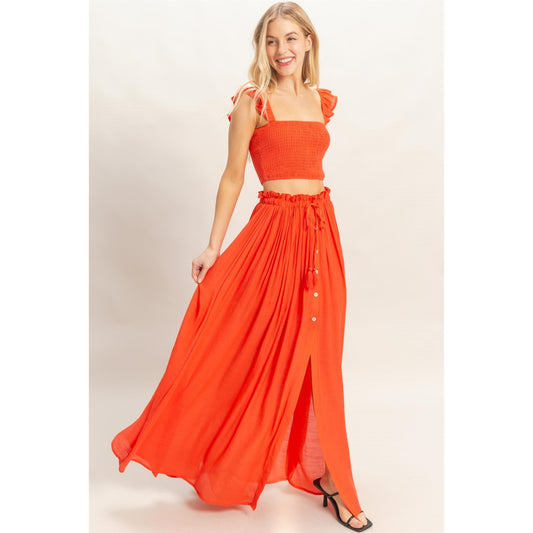 Smocked Top & Maxi Skirt Set