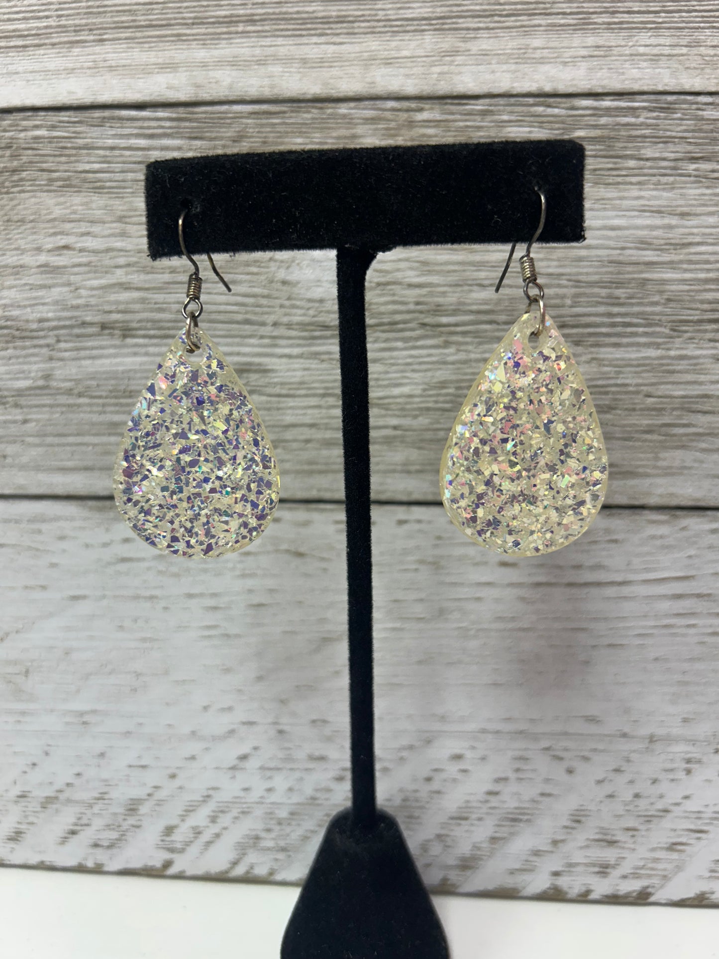 Ice Queen Teardrop Resin Earrings
