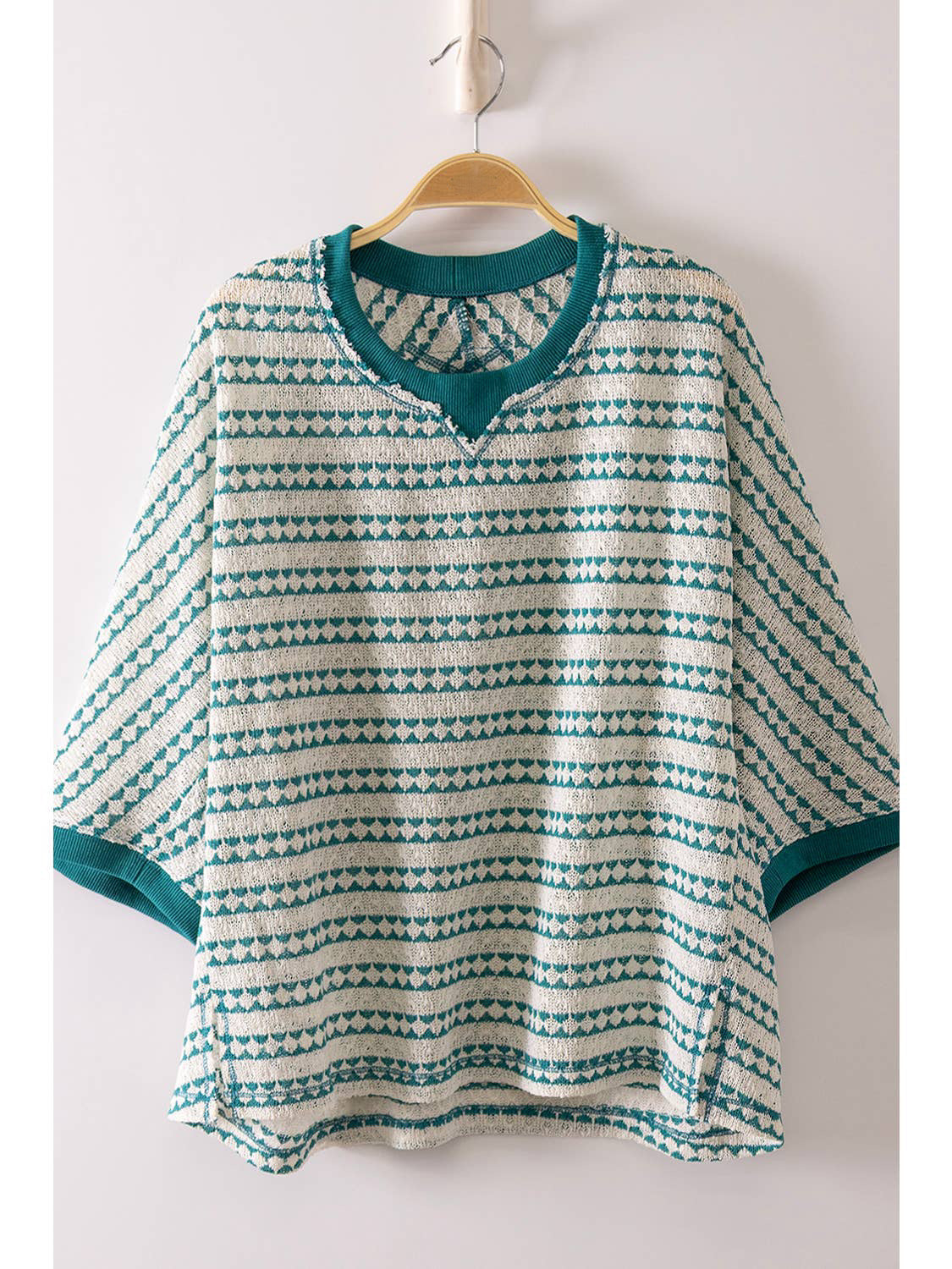 Seafoam Striped Texture Knit Top