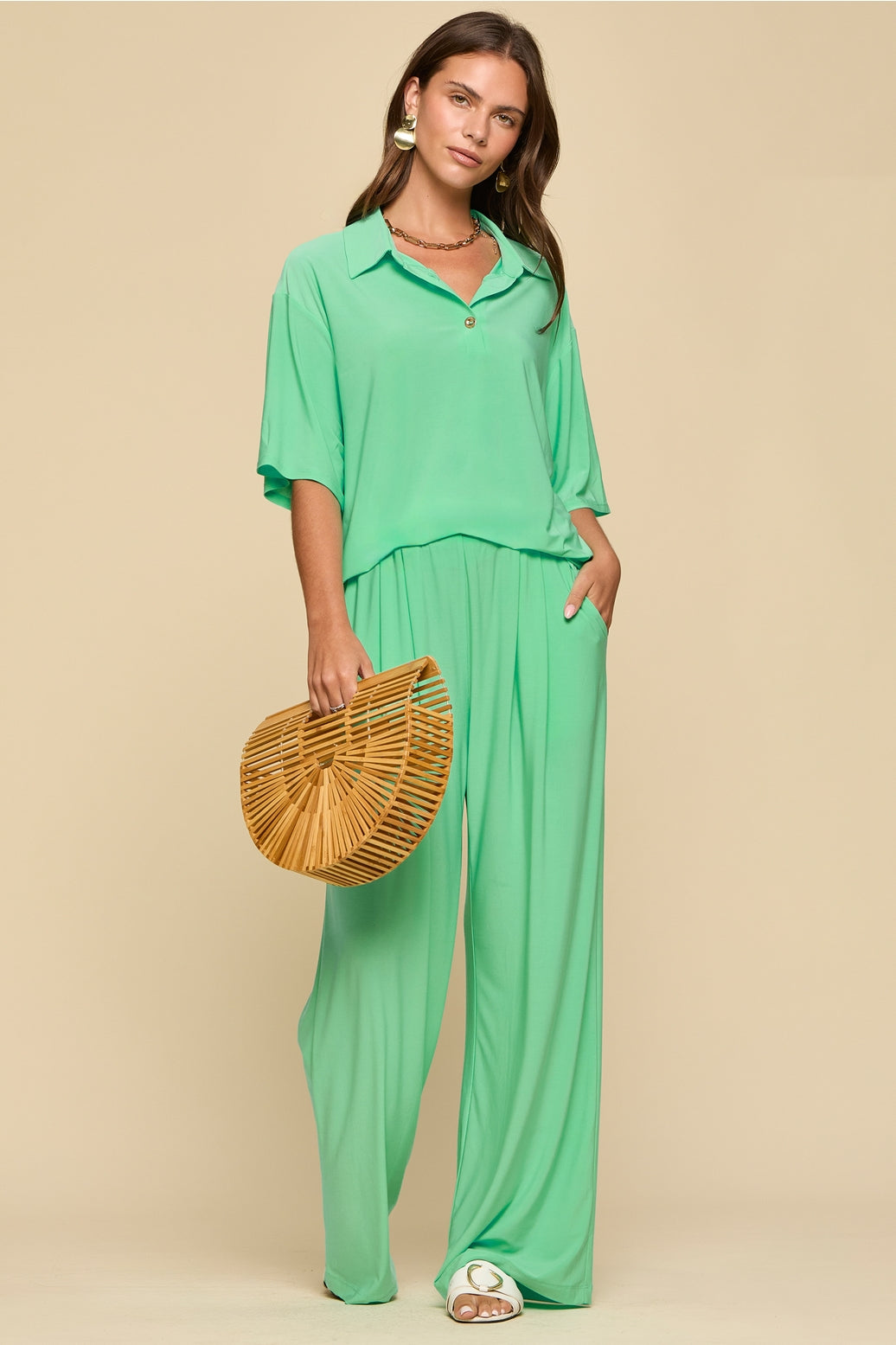 Mint Resort Wear Blouse Set