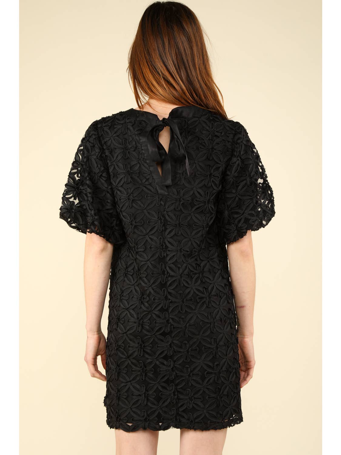 Floral Texture Organza Mini Dress