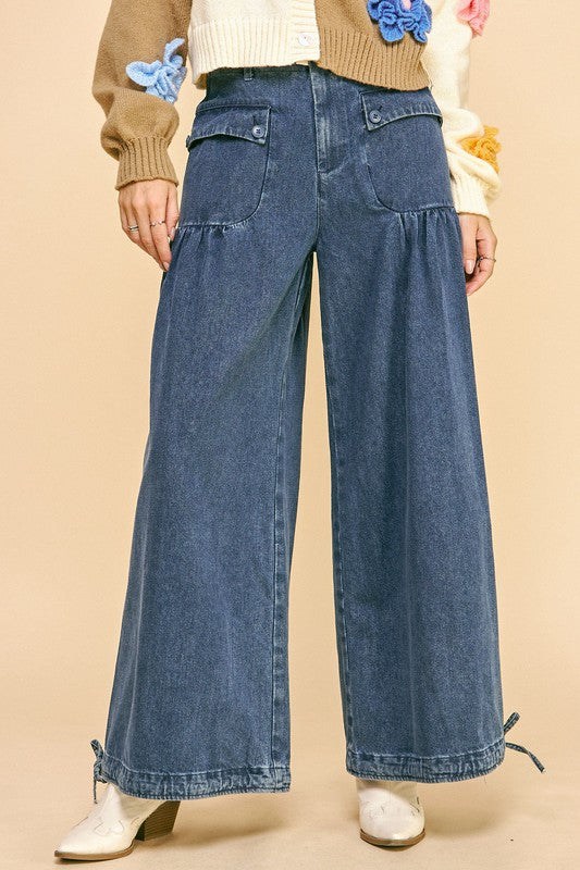 Balloon Bottom Denim Pants