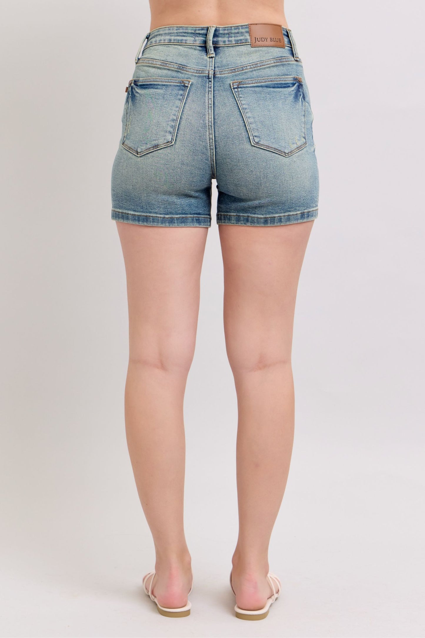 Judy Blue V Front Vintage Wash Shorts