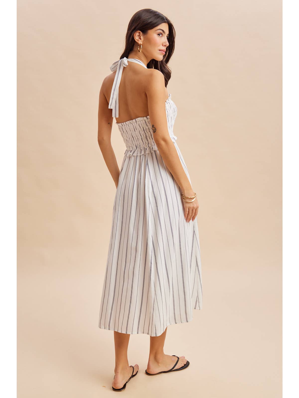 Smocked Halter Midi Dress