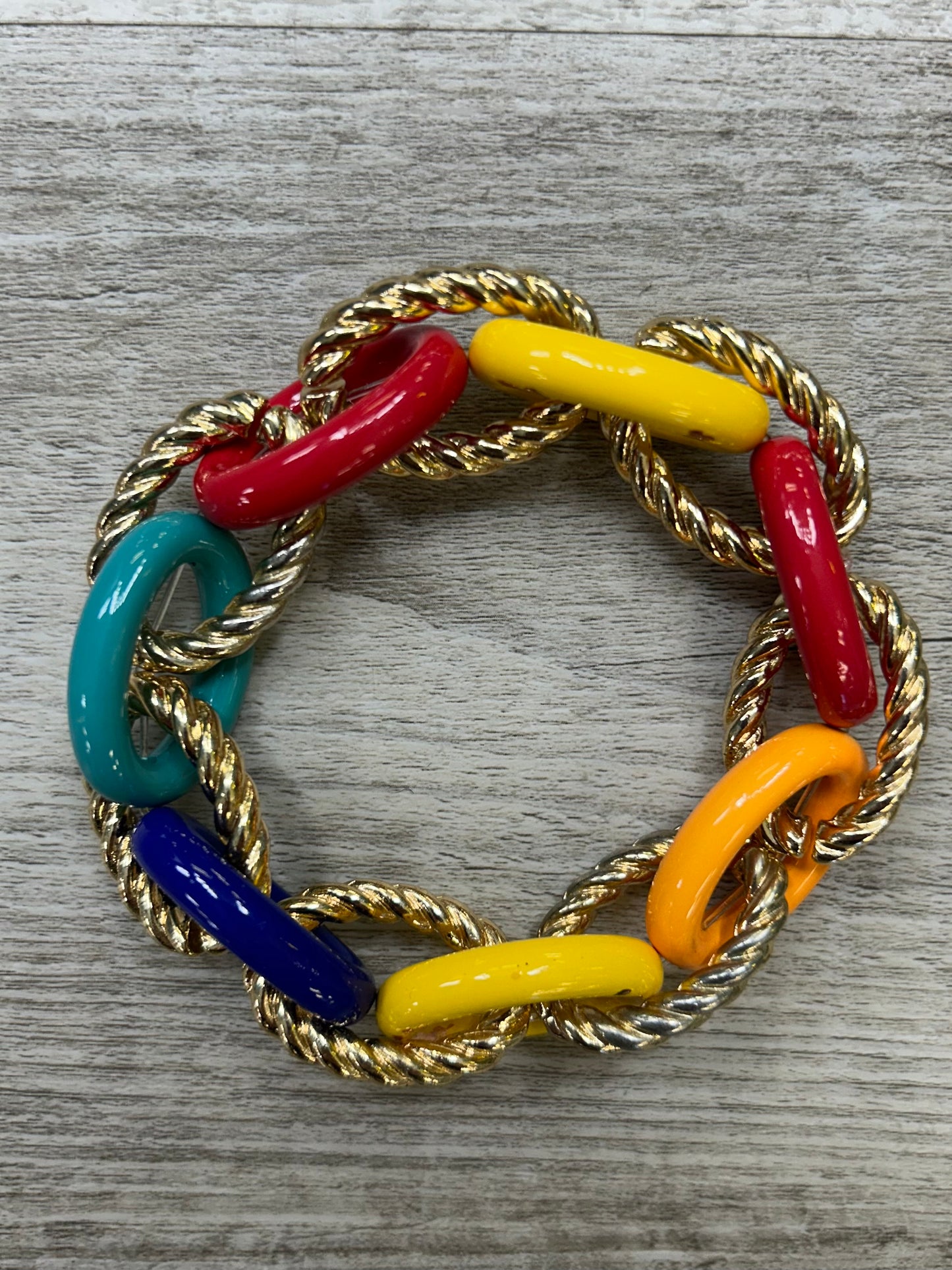 Large Color & Gold Link Bracelets