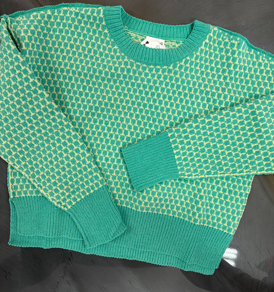 Sea Foam Pattern Chunky Sweater