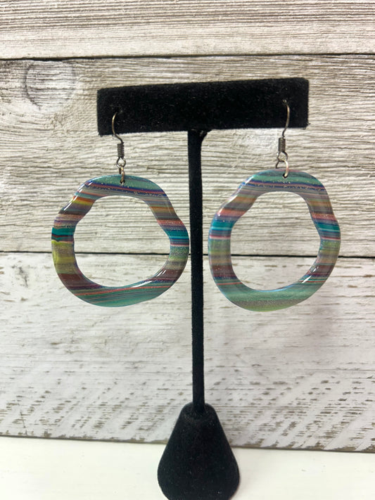 Mix Color Ring Resin Earrings