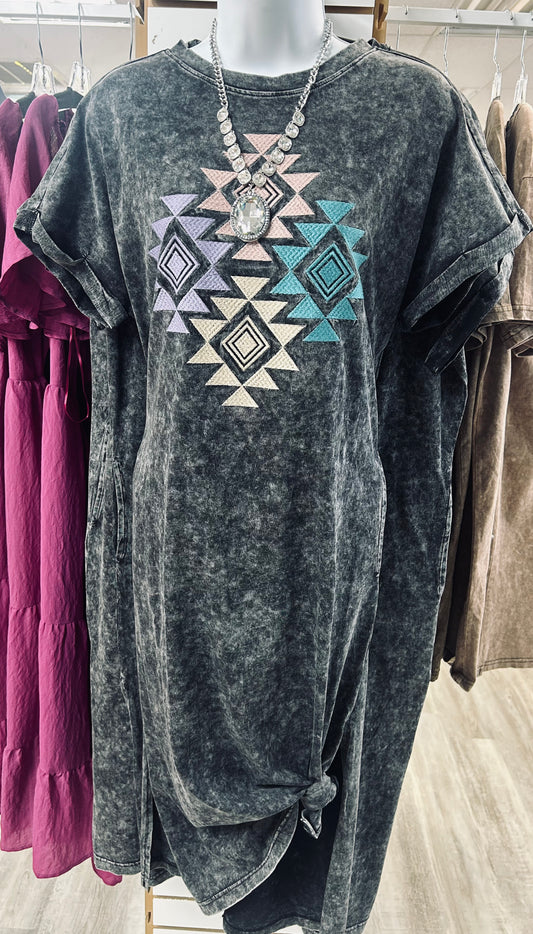 Aztec T-shirt Dress