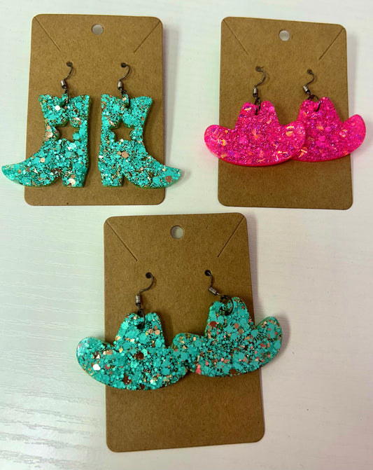 Cowgirl Resin Earrings