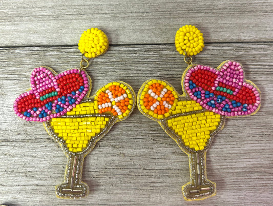 Seed Bead Earrings Cocktail