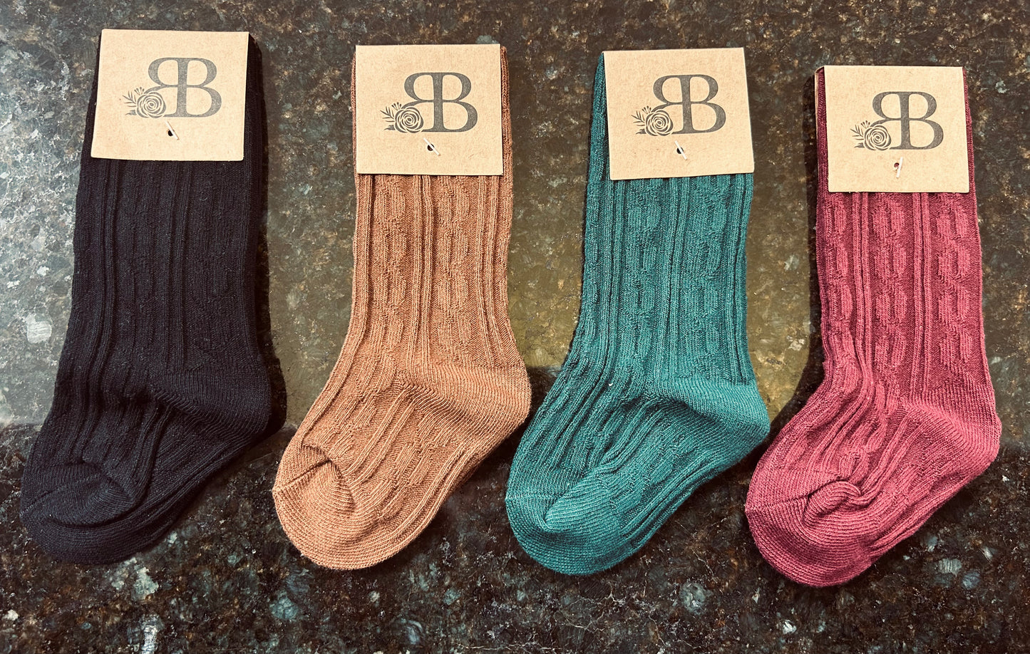 Children's Knee-High Cable Knit Socks